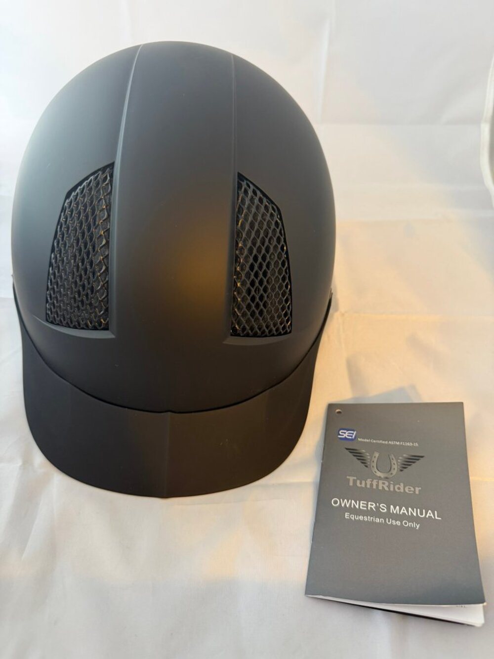 TuffRider Starter Carbon Fiber Print Helmet Black Size Large (7 1/4 - 7 1/2)